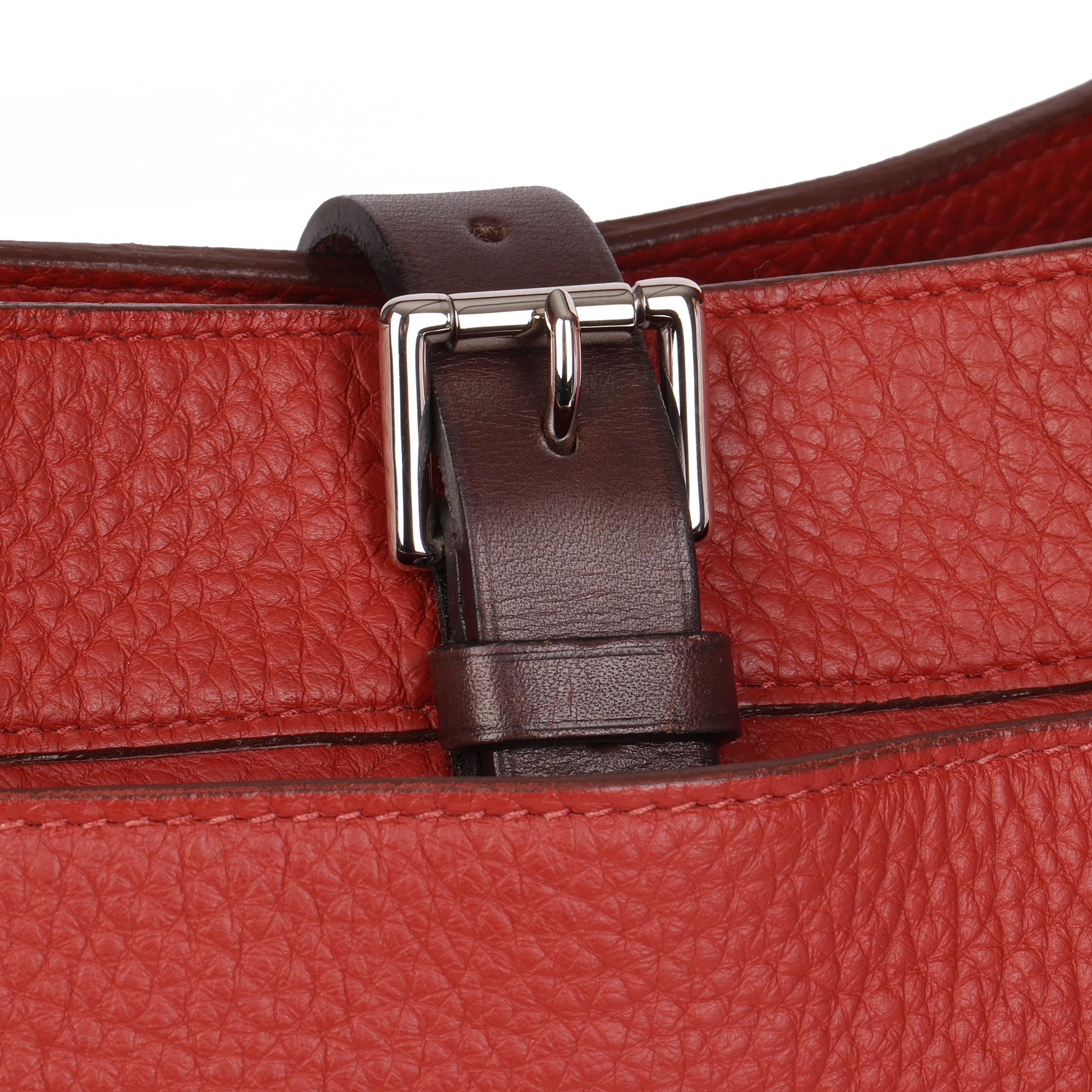 Hermès Venetian Red Clemence Leather & Ebene Vache Hunter Leather 2