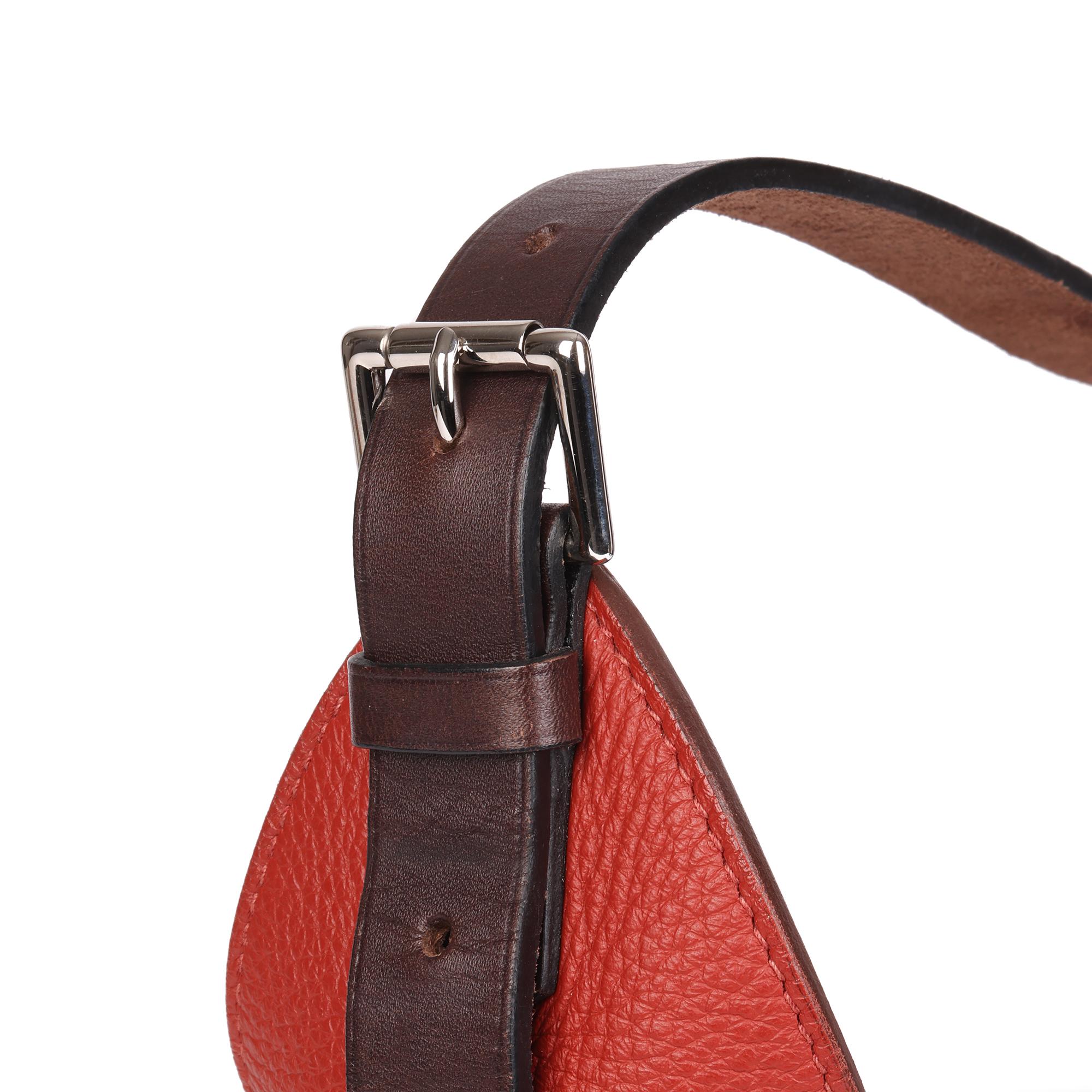 Hermès Venetian Red Clemence Leather & Ebene Vache Hunter Leather 3