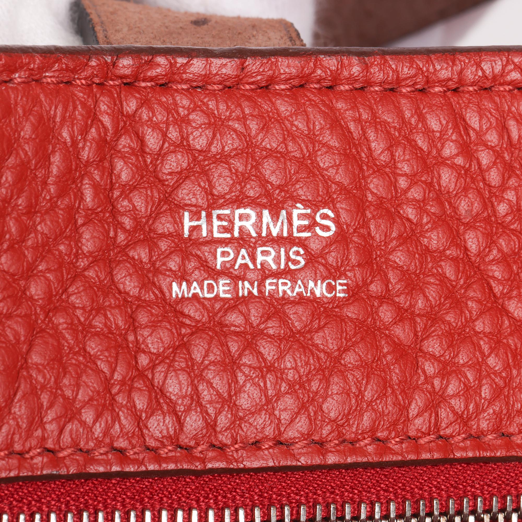 Hermès Venetian Red Clemence Leather & Ebene Vache Hunter Leather 4