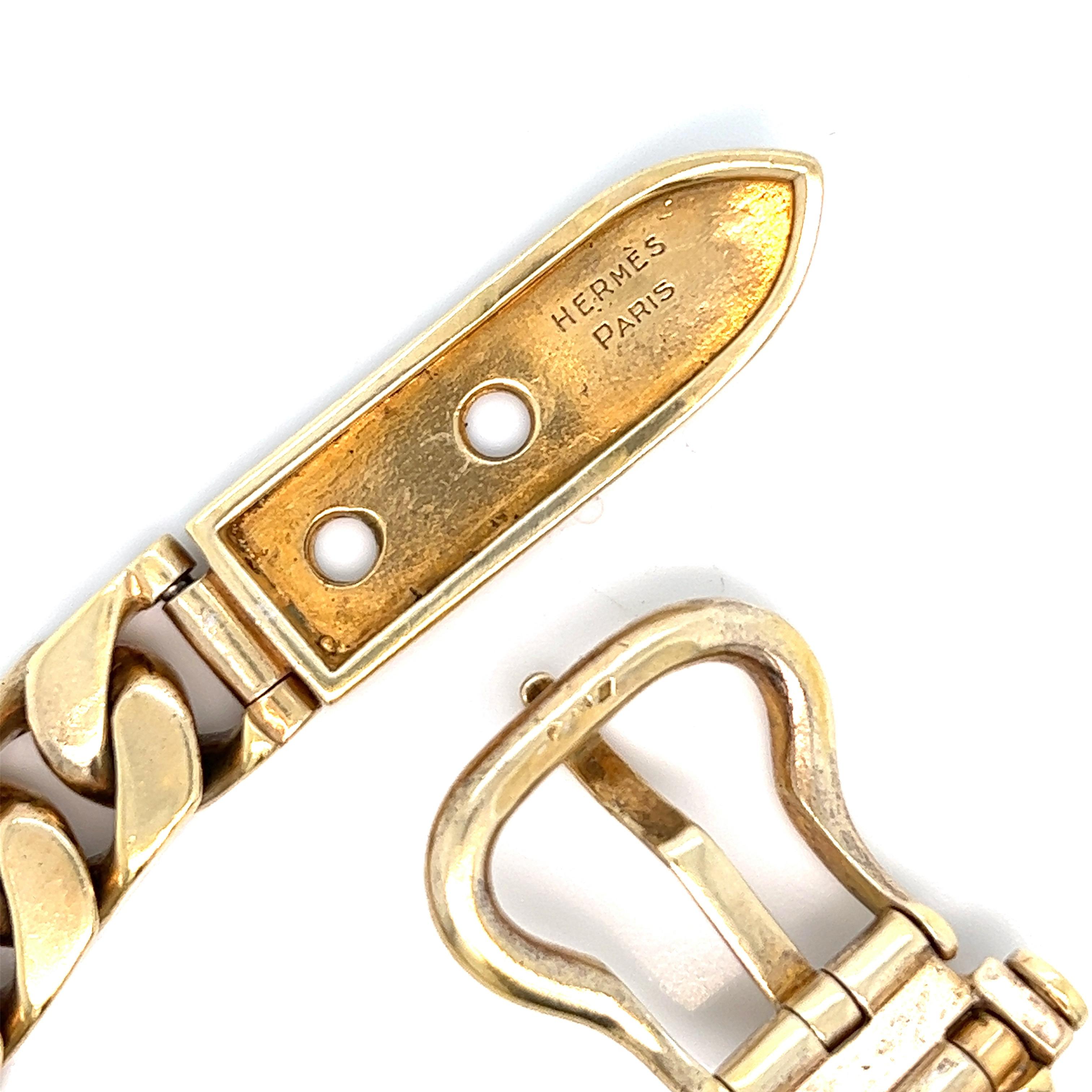Hermés Vermeil Gold Belt Buckle Bracelet 3