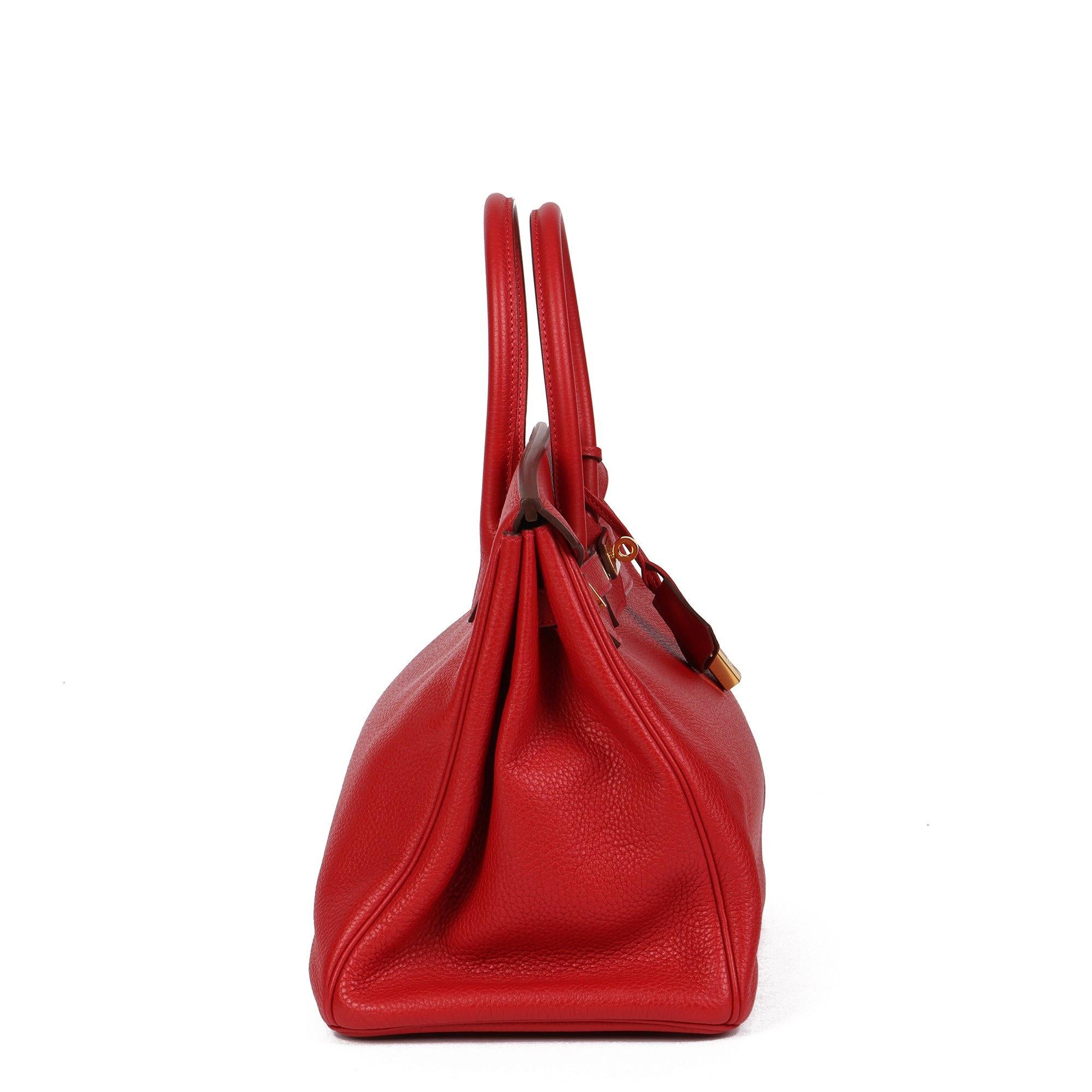 HERMÈS Vermillion Clemence Leather Birkin 35cm Retourne 5