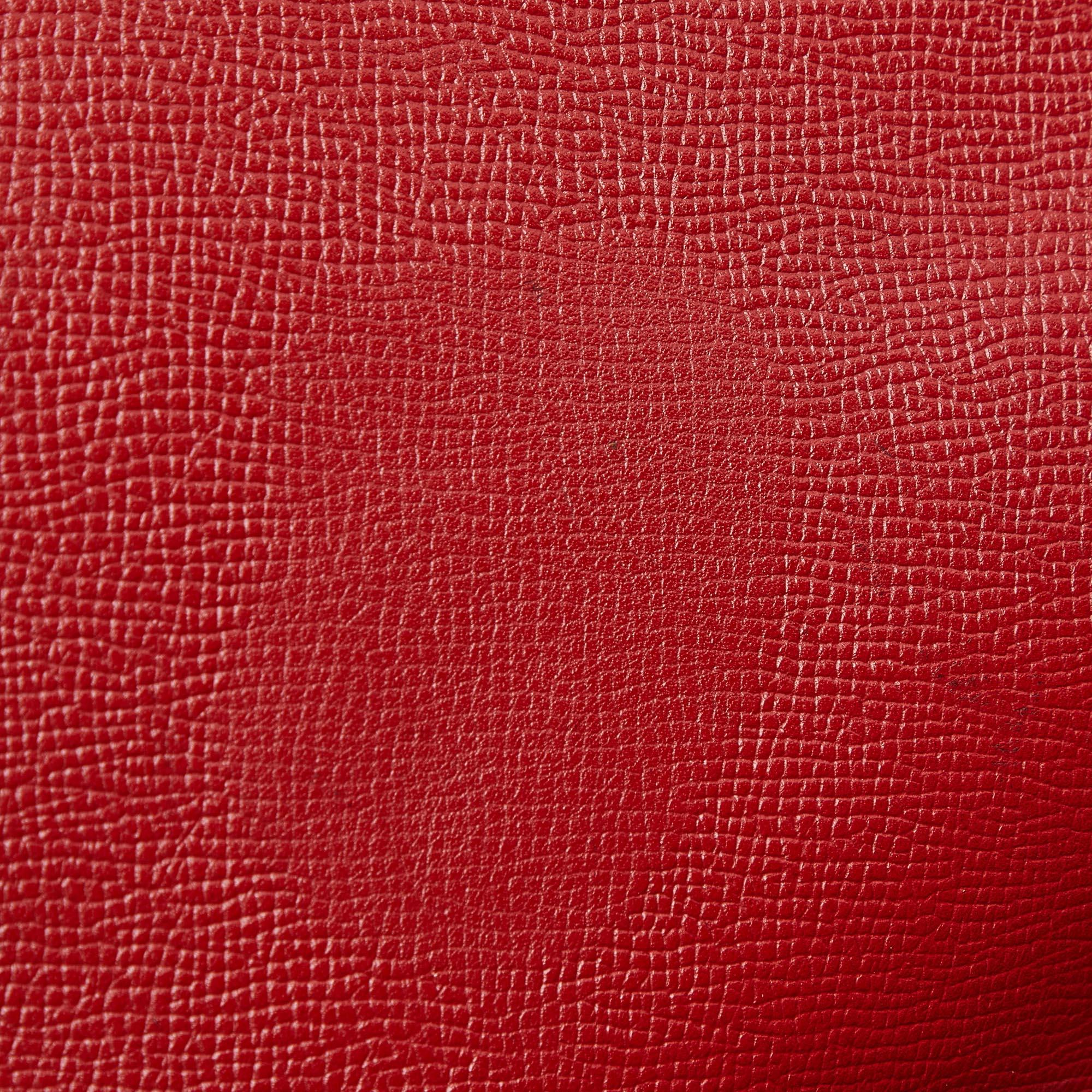 Hermes Vermillon Epsom Leather Evelyne II GM Bag For Sale 8