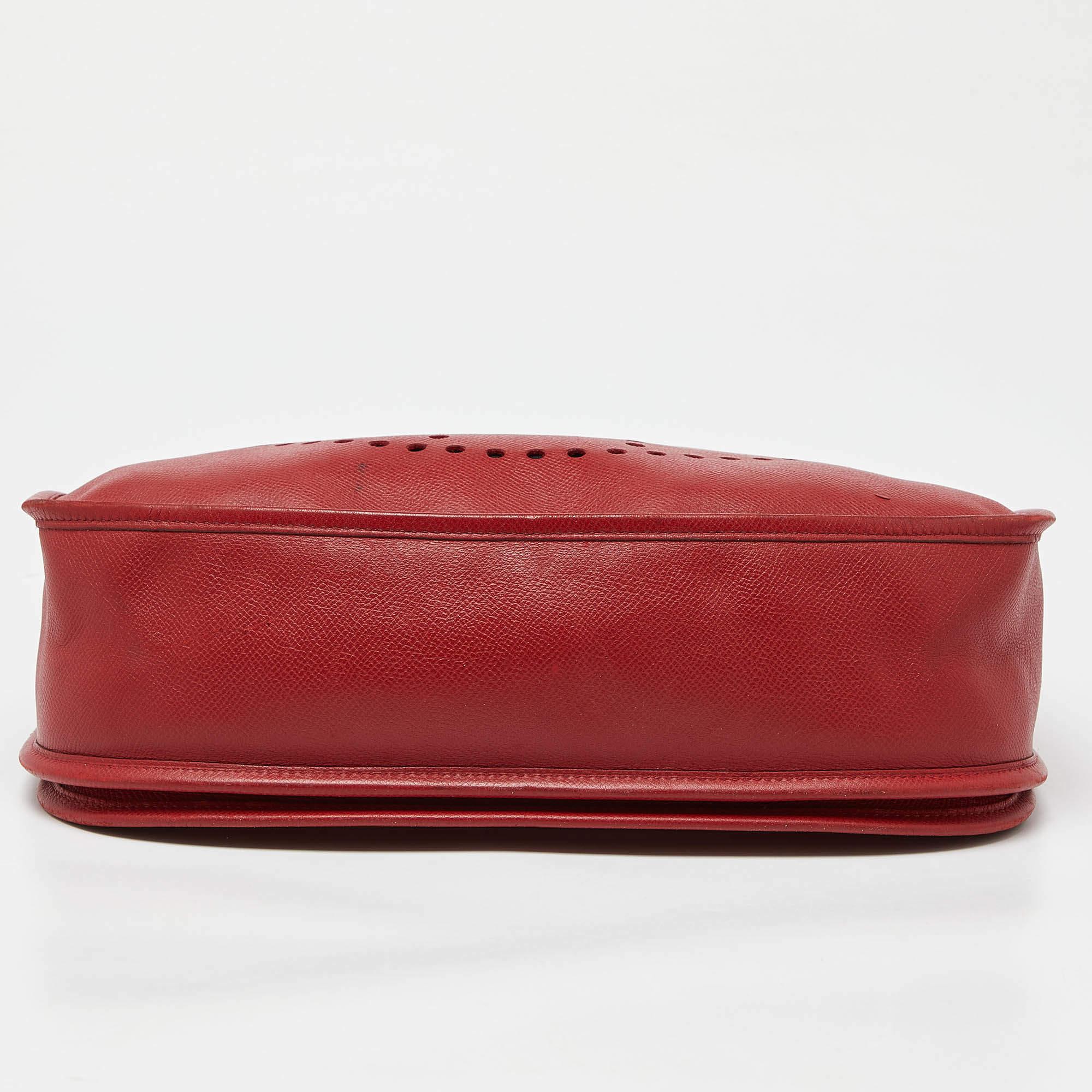 Hermes Vermillon Epsom Leather Evelyne II GM Bag 1