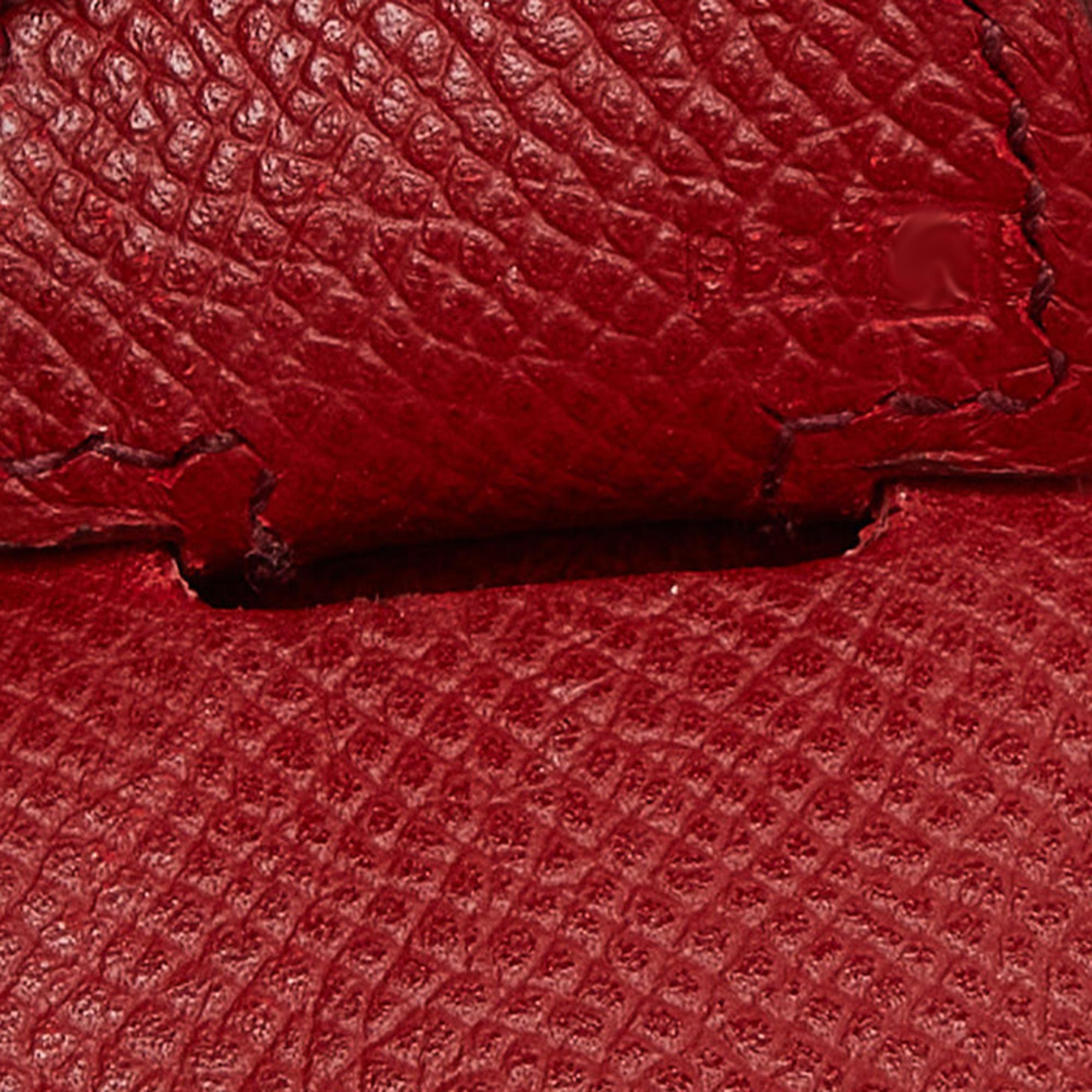 Hermes Vermillon Epsom Leather Evelyne II GM Bag For Sale 2