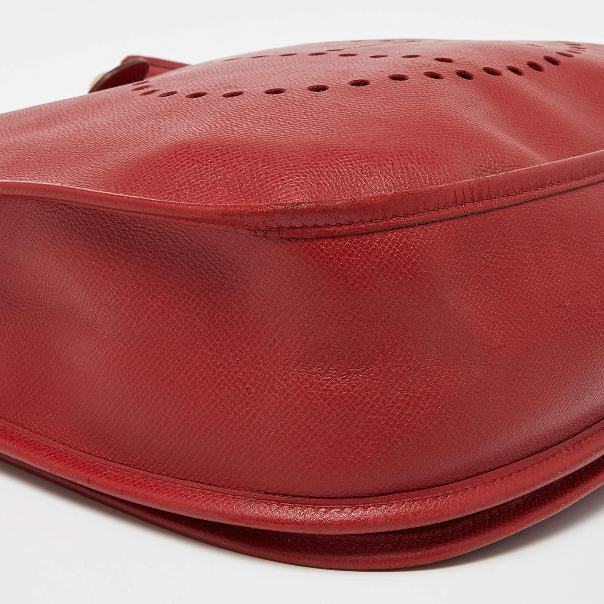 Hermes Vermillon Epsom Leather Evelyne II GM Bag 4