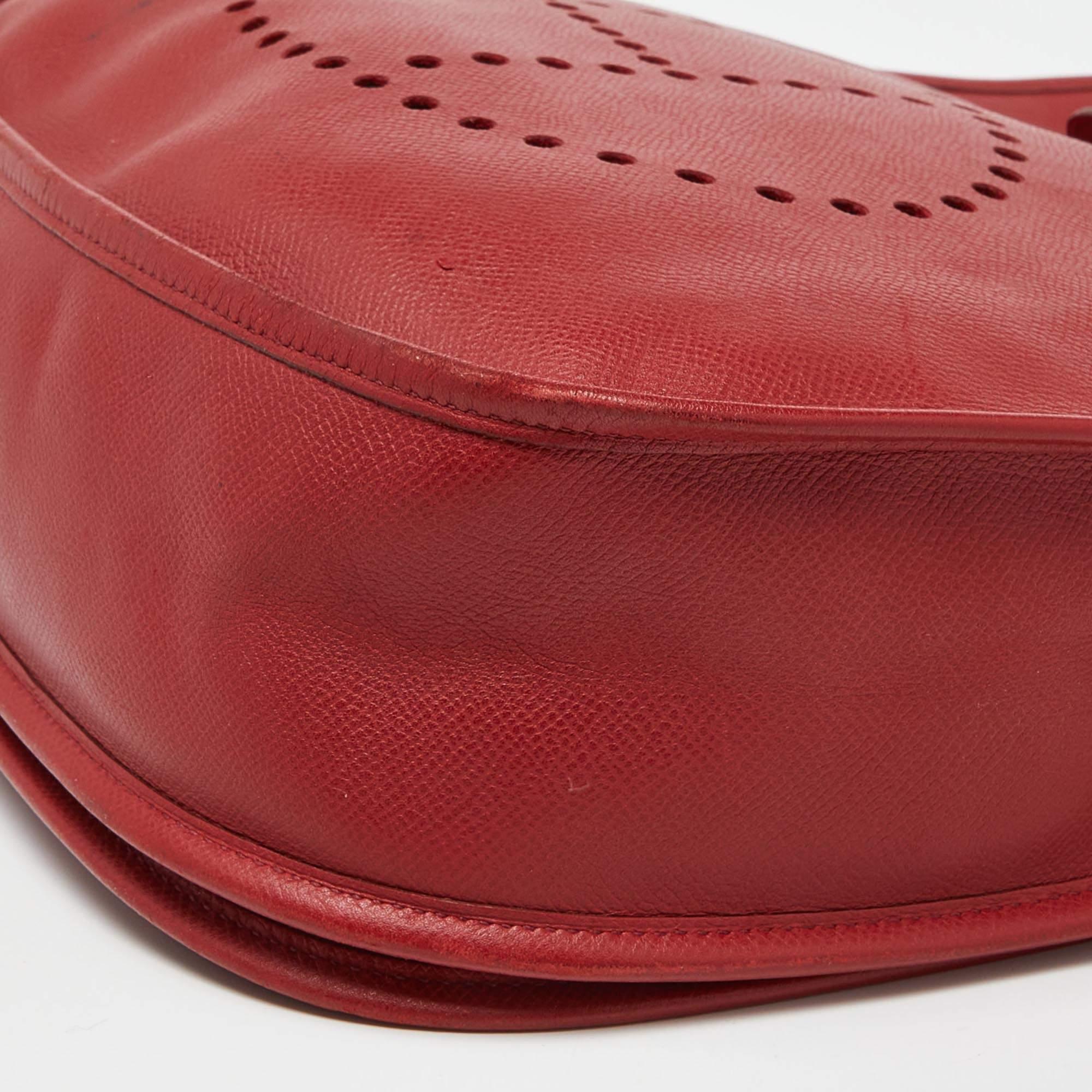 Hermes Vermillon Epsom Leather Evelyne II GM Bag 5