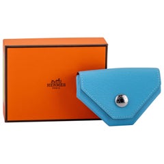 Hermes Calvi Card Holder Bubblegum Ostrich Palladium Hardware