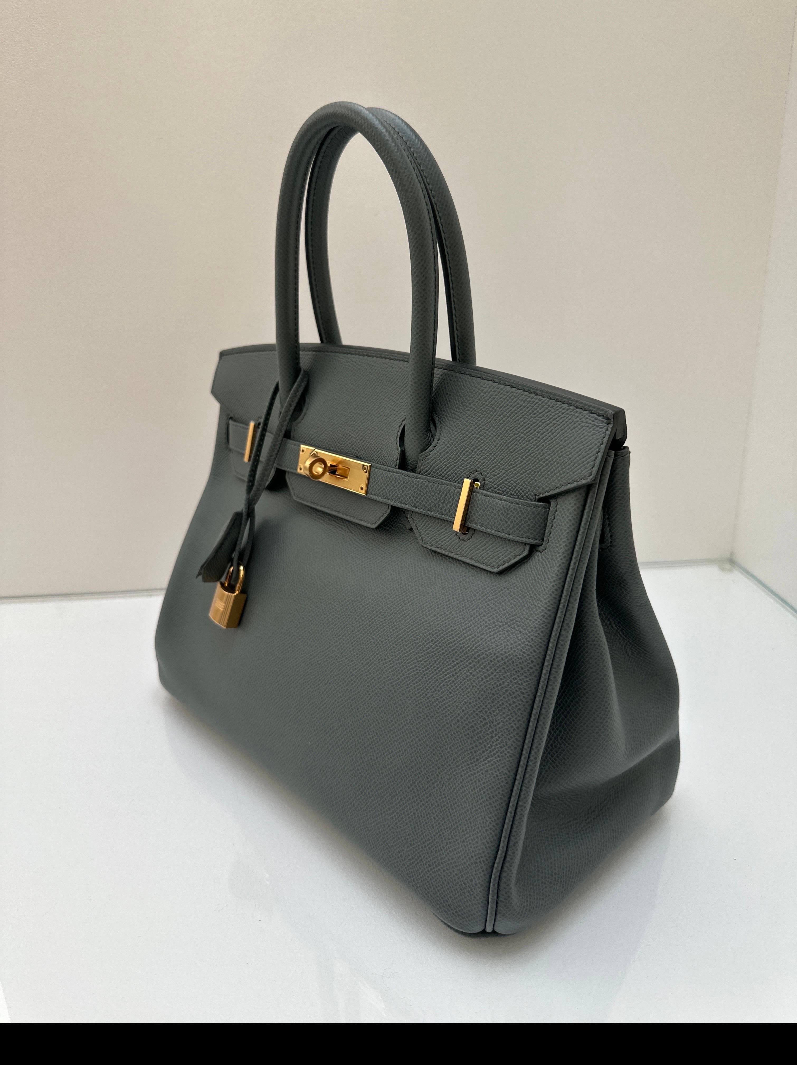 Hermes Vert Amande Birkin 30 Bag In Excellent Condition In Athens, GA