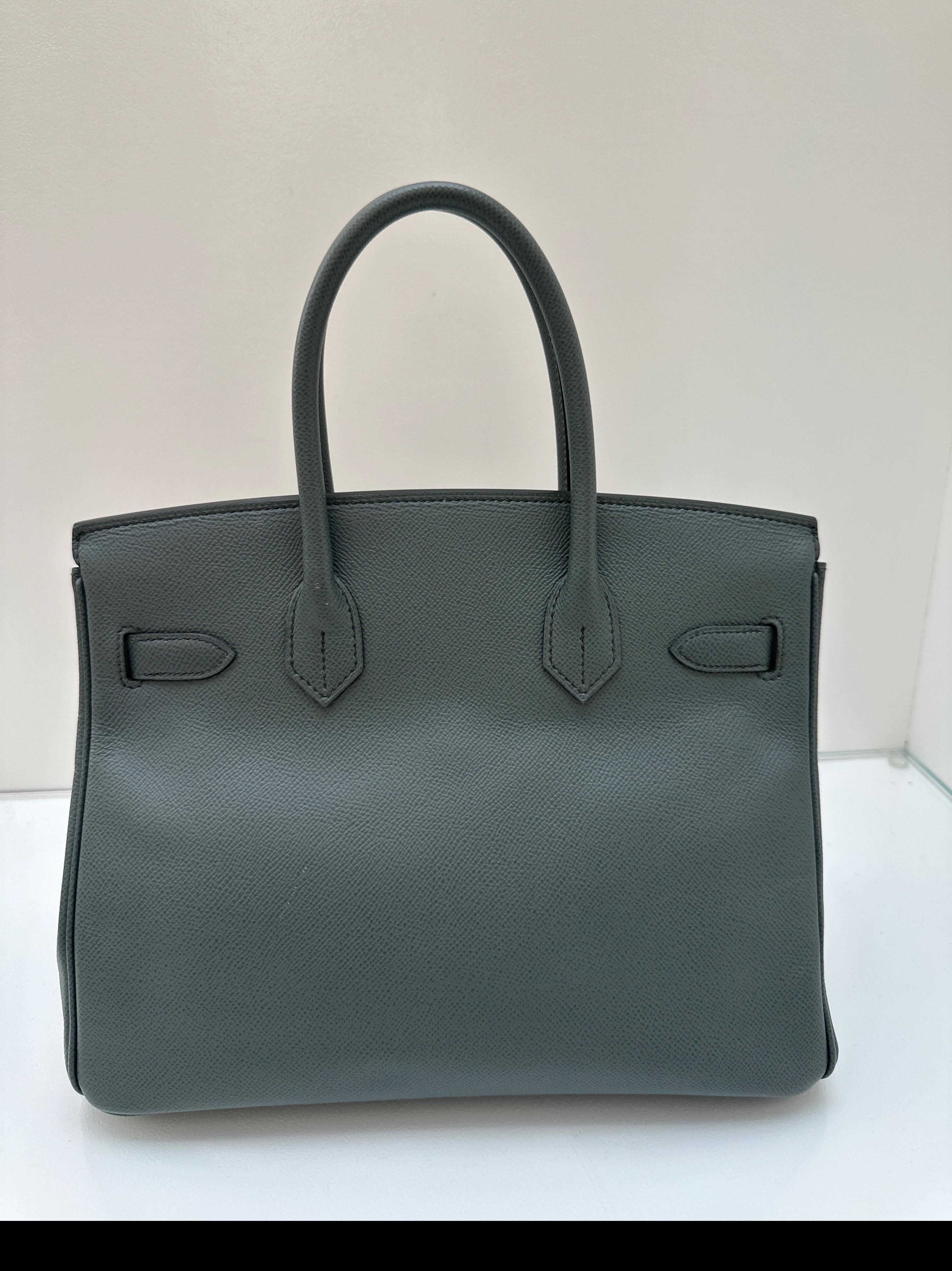 Women's or Men's Hermes Vert Amande Birkin 30 Bag