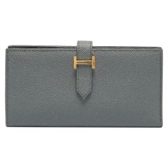 Hermes Vert Amande Epsom Leather Bearn Gusset Wallet