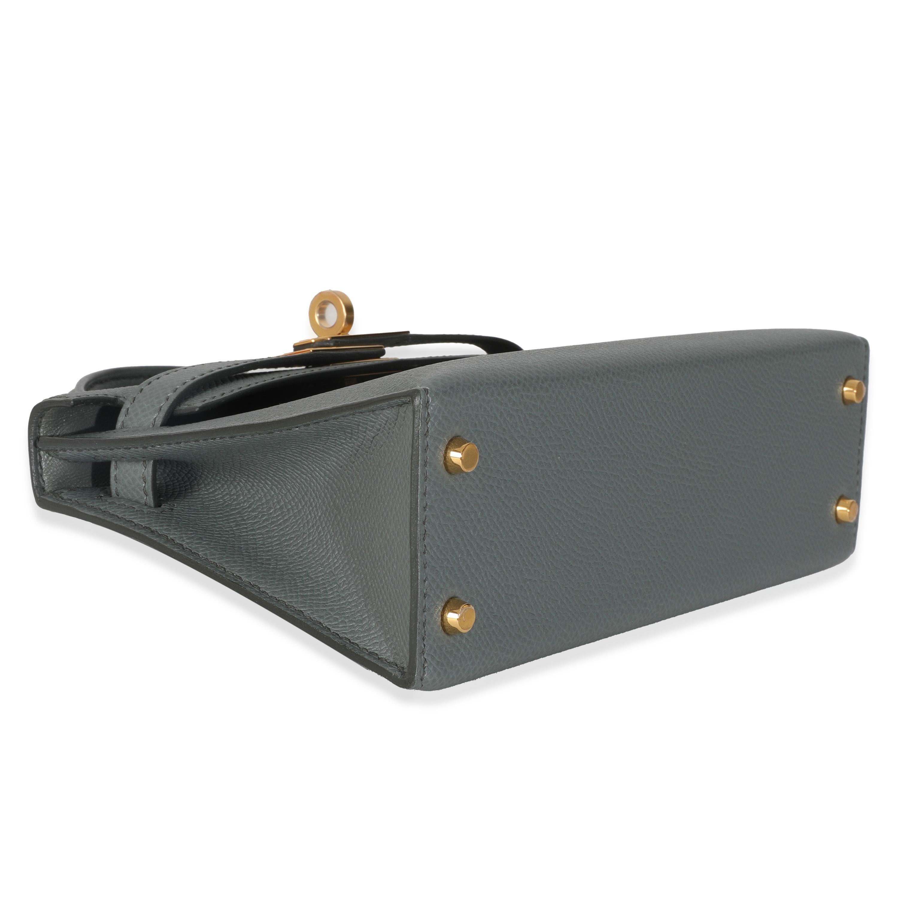 da uomo o donna Hermès Vert Amande Epsom Mini Kelly II 20 GHW in vendita