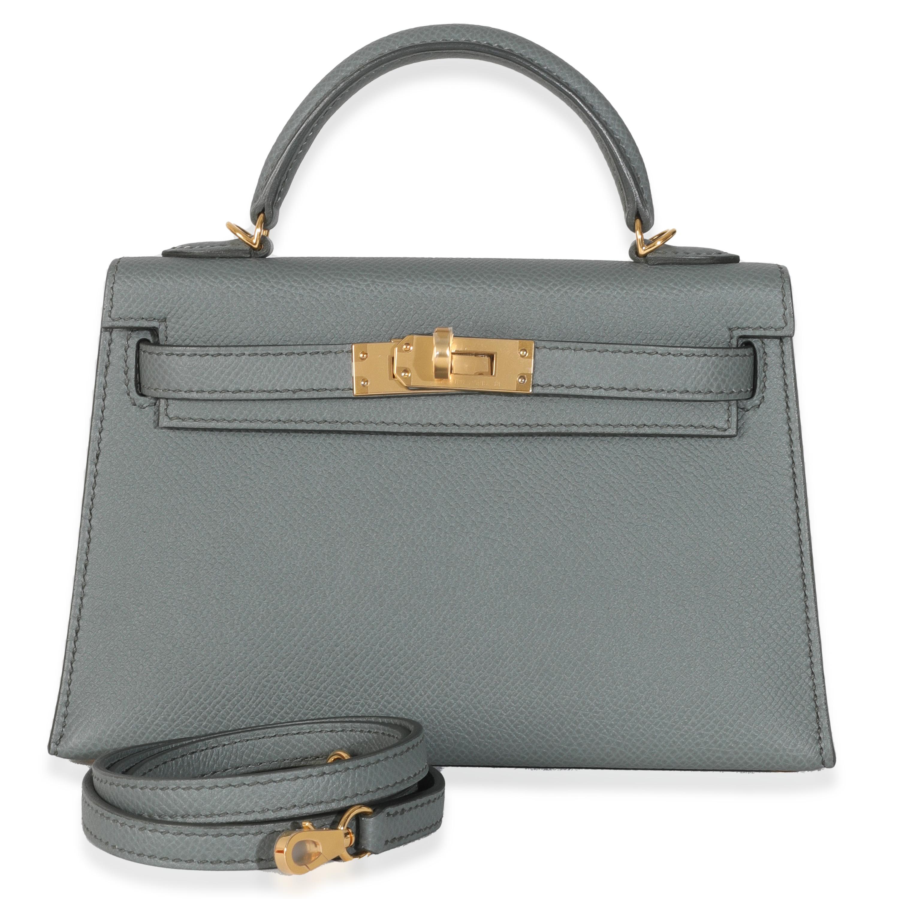 Hermès Vert Amande Epsom Mini Kelly II 20 GHW in vendita 1