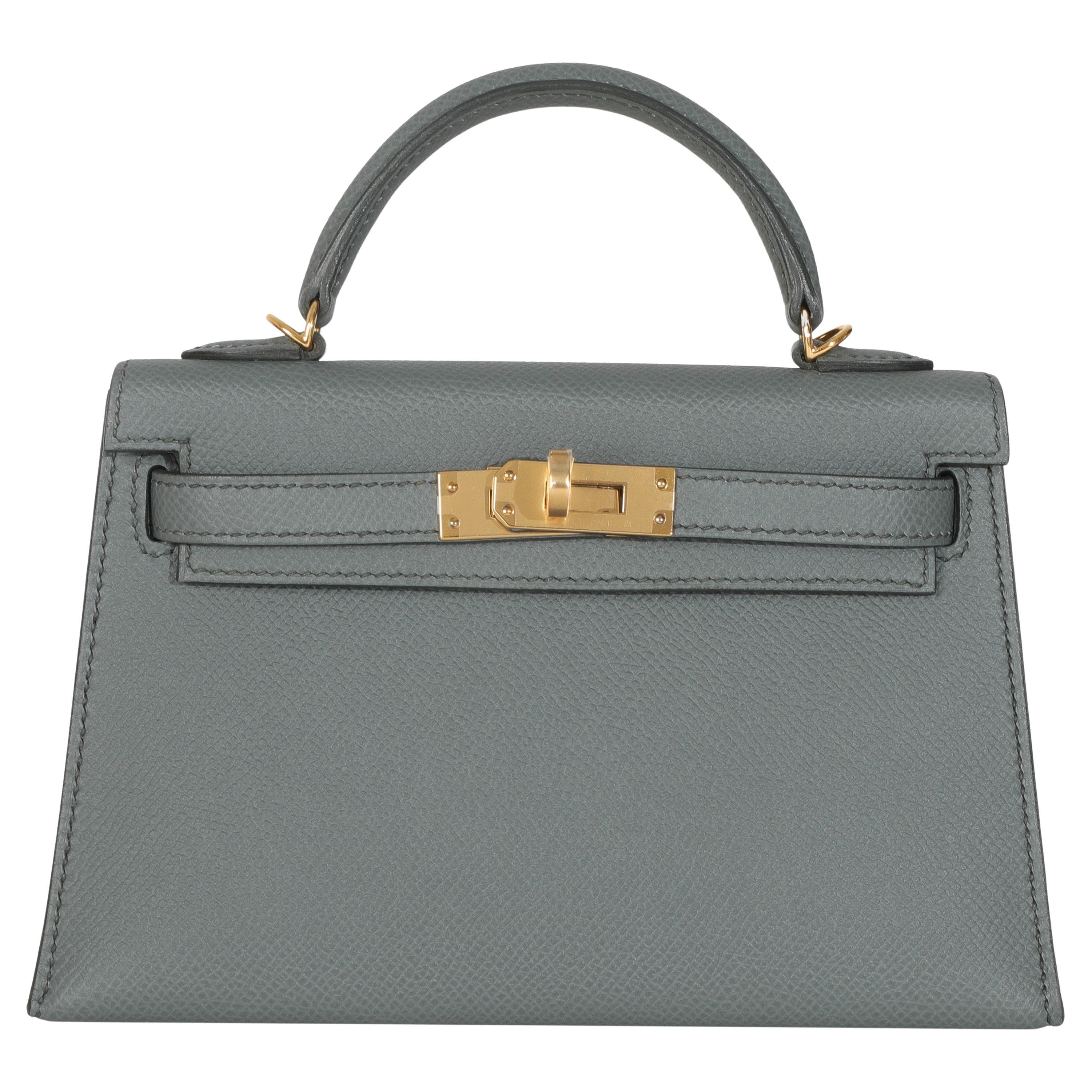 Hermès Vert Amande Epsom Mini Kelly II 20 GHW in vendita