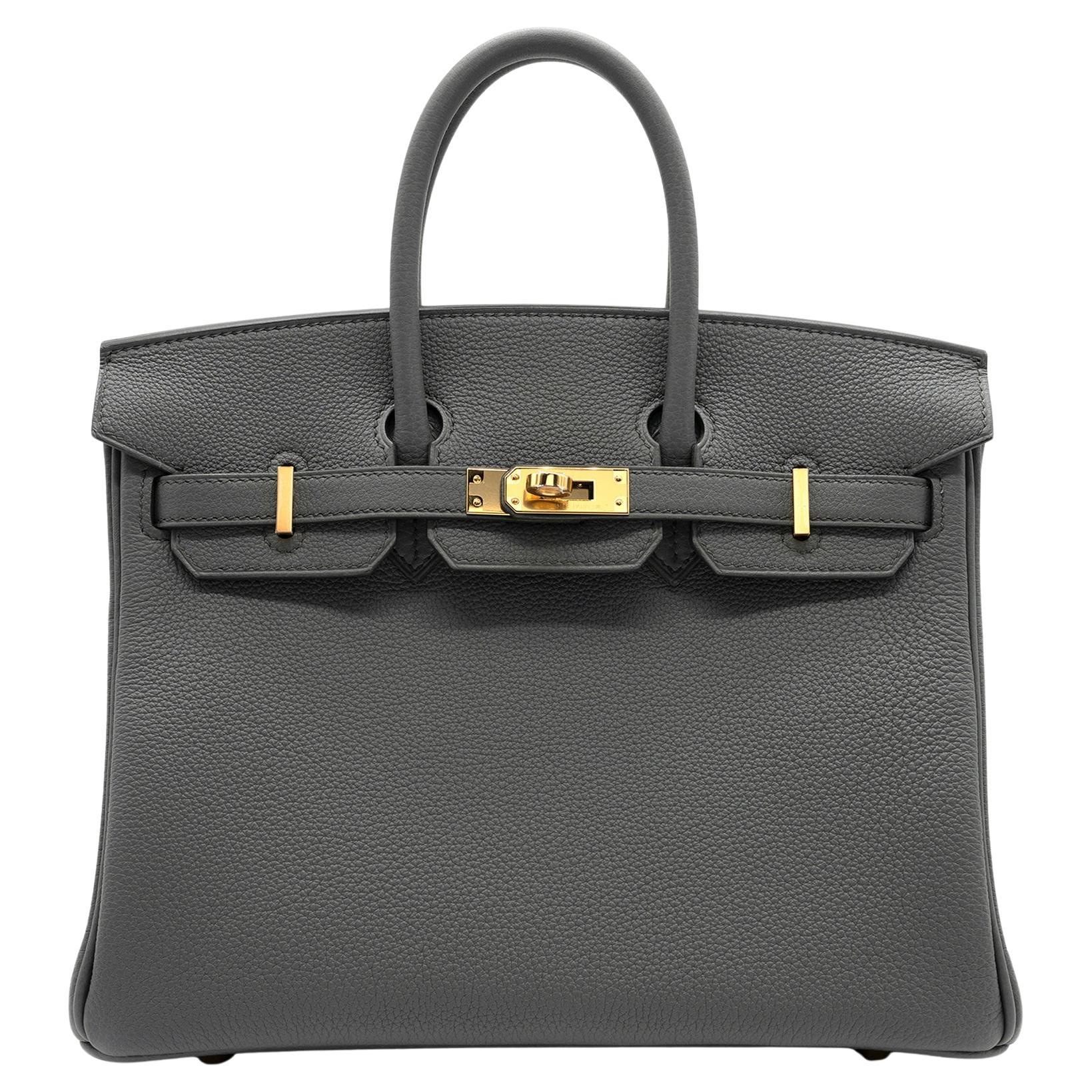 Hermès Vert Amande Togo Leather Birkin 25cm Retourne For Sale