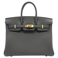 Hermès Vert Amande Togo Leather Birkin 25cm Retourne