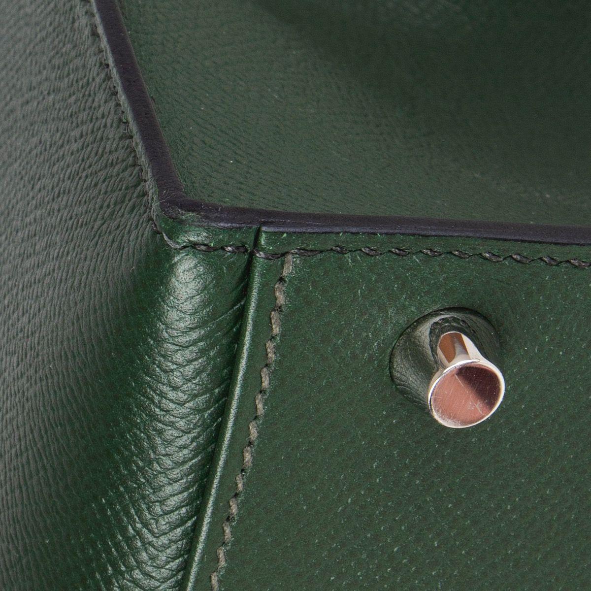 HERMES Vert Anglais green Epsom leather & Palladium KELLY 35 Sellier Bag 7
