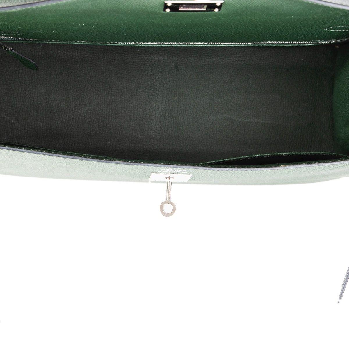 HERMES Vert Anglais green Epsom leather & Palladium KELLY 35 Sellier Bag 2