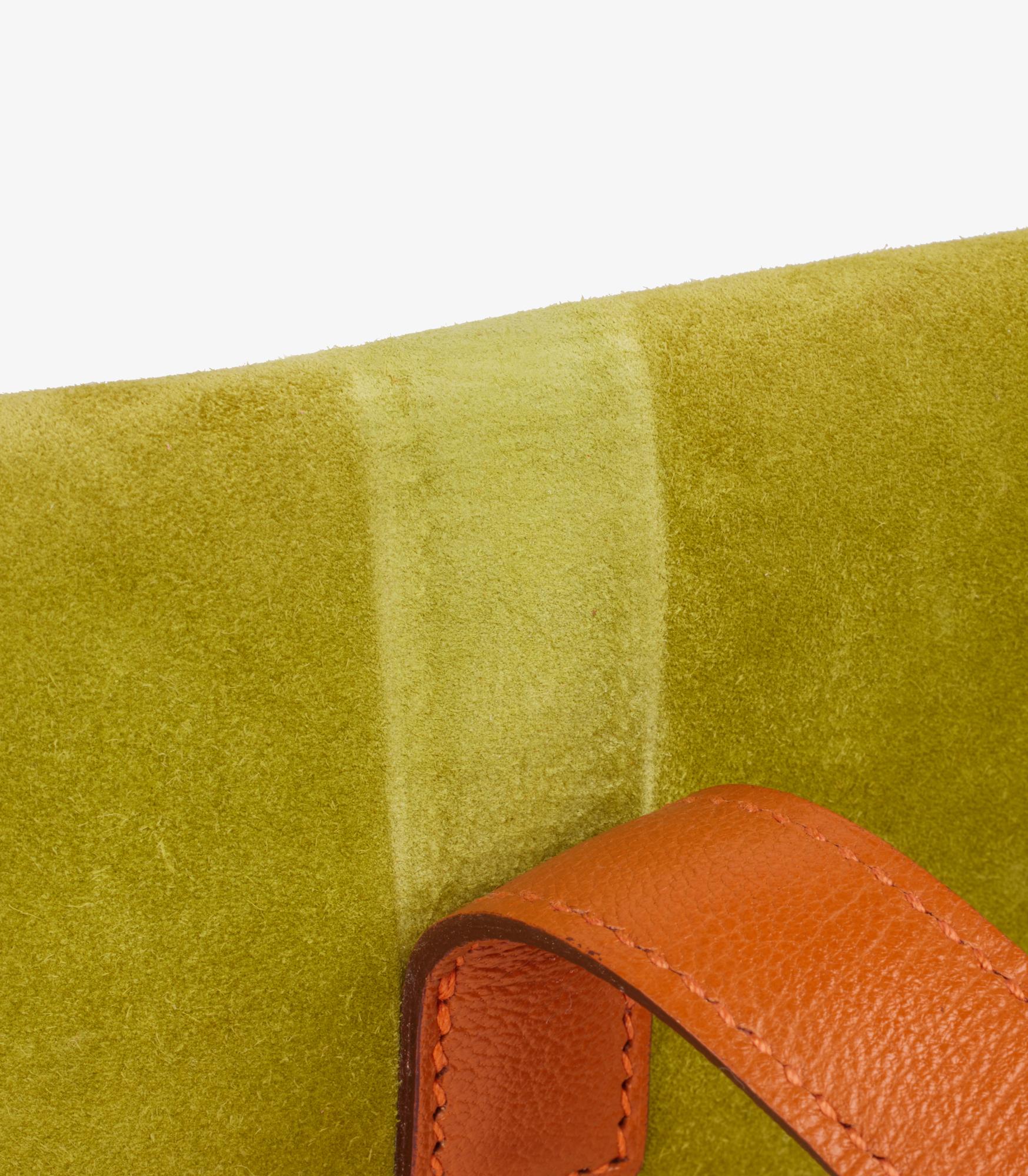 Hermès Vert Anis Doblis & Orange Chevre Leather Mini Jige 6