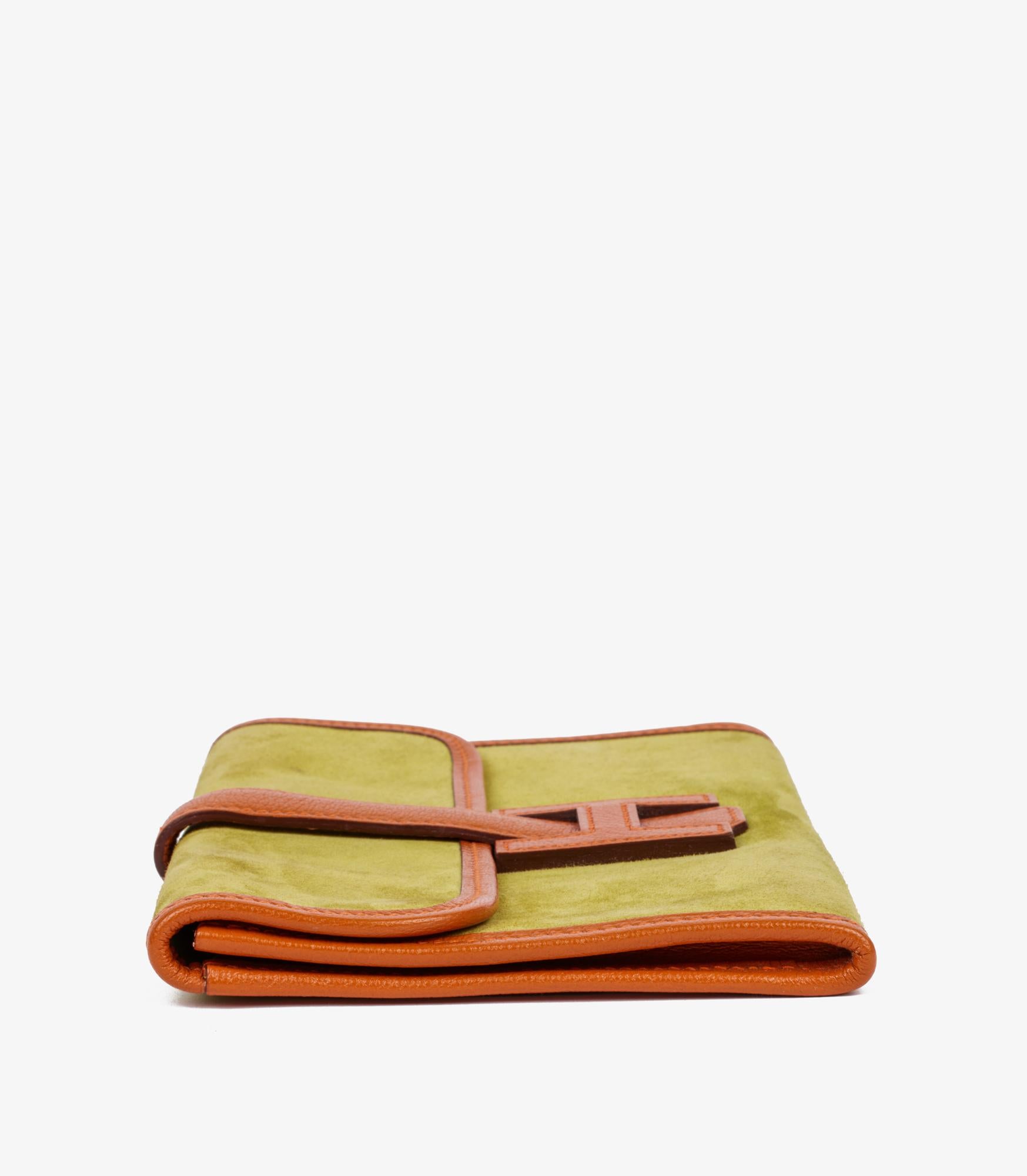 Hermès Vert Anis Doblis & Orange Chevre Leather Mini Jige 1