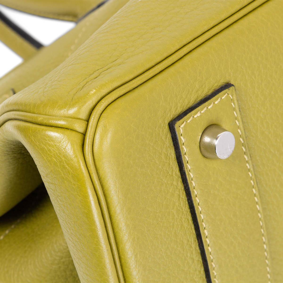 HERMES Vert Anis green Clemence leather JPG SHOULDER BIRKIN Bag Palladium 6