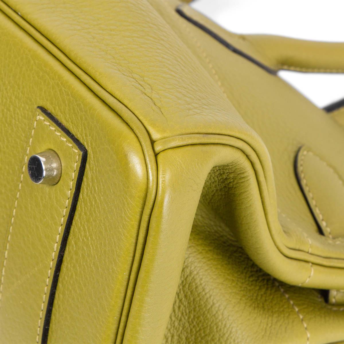 HERMES Vert Anis green Clemence leather JPG SHOULDER BIRKIN Bag Palladium 7