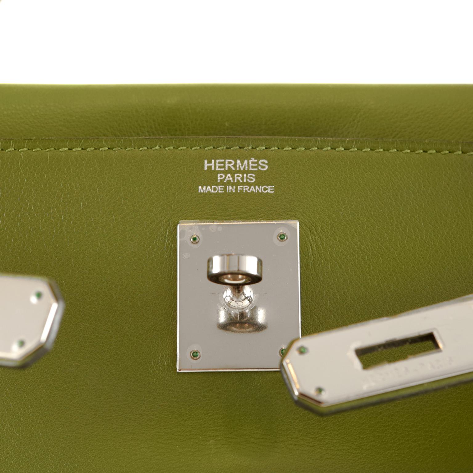 Hermès Vert Anis Swift Leather 32 cm Kelly Bag 2
