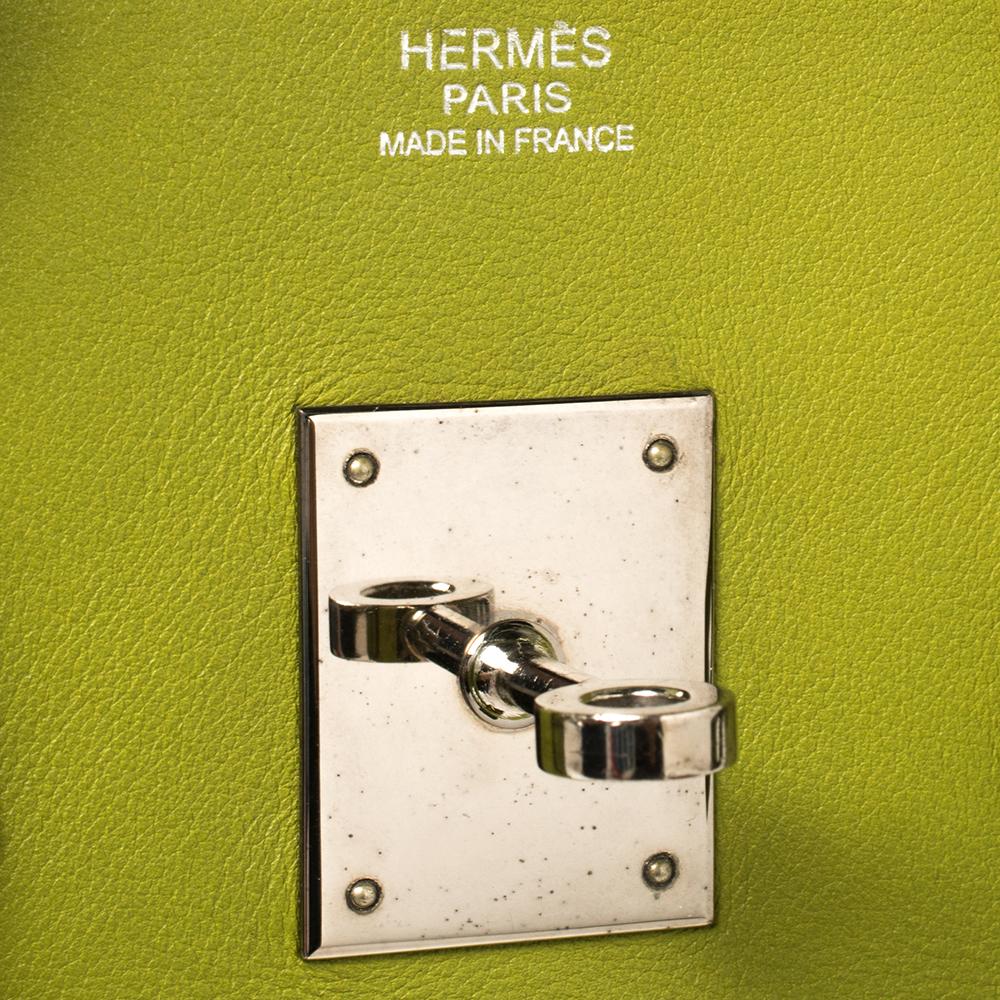 Hermes Vert Anis Swift Cuir Palladium Fini Birkin 30 Sac 1