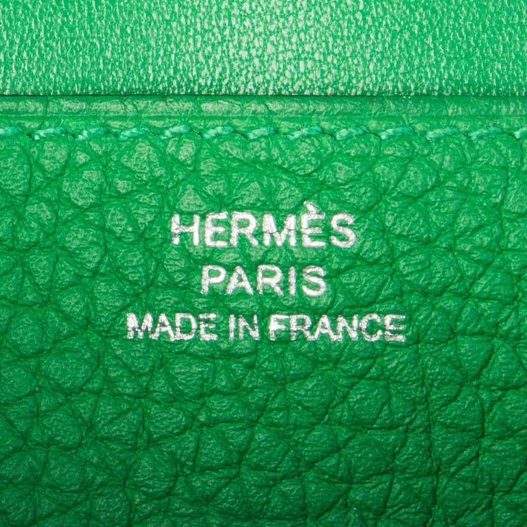 HERMES Vert Bamboo green Togo leather DOGON RECTO-VERSO Wallet at