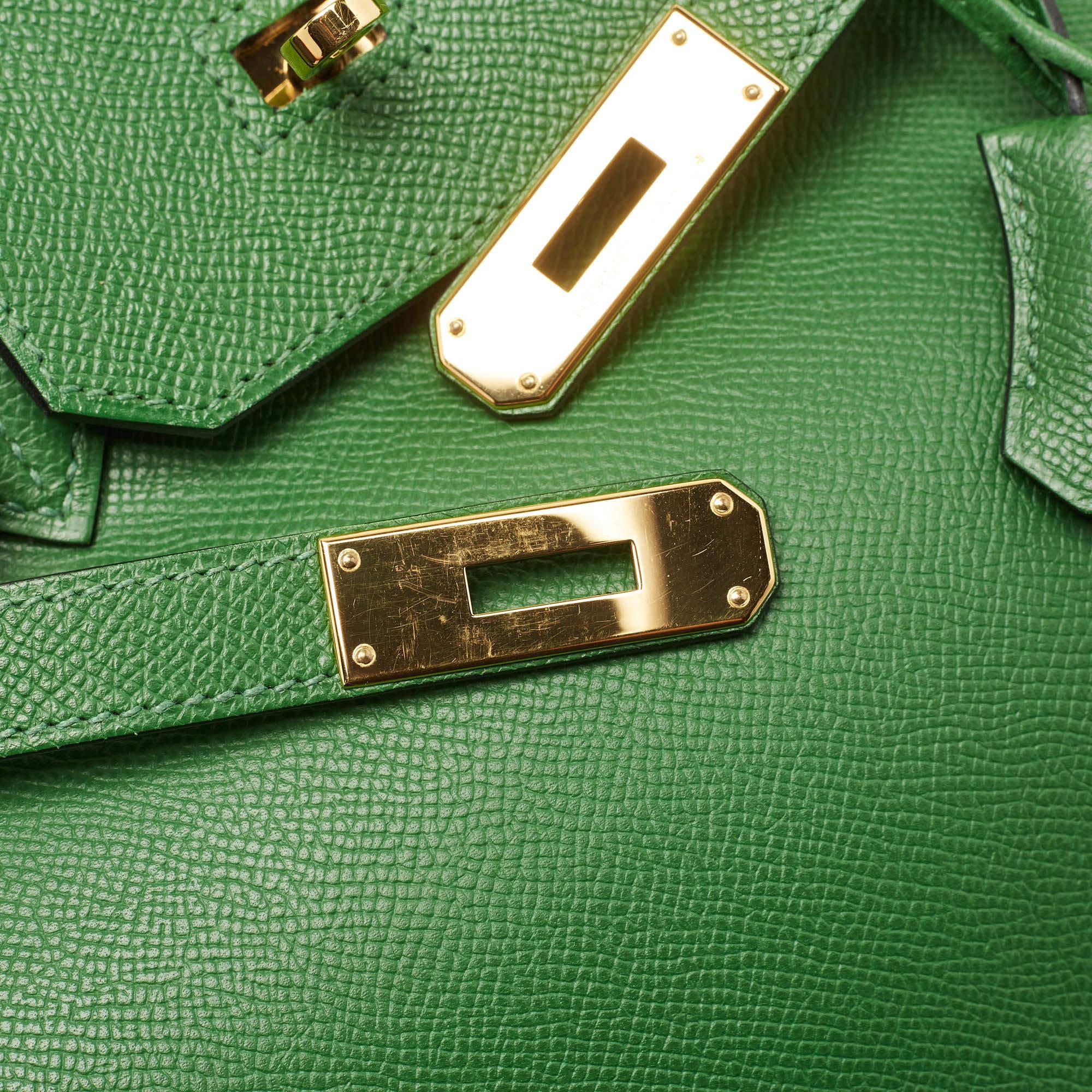 Women's Hermes Vert Bengal Epsom Leather Gold Finish Birkin 35 Bag