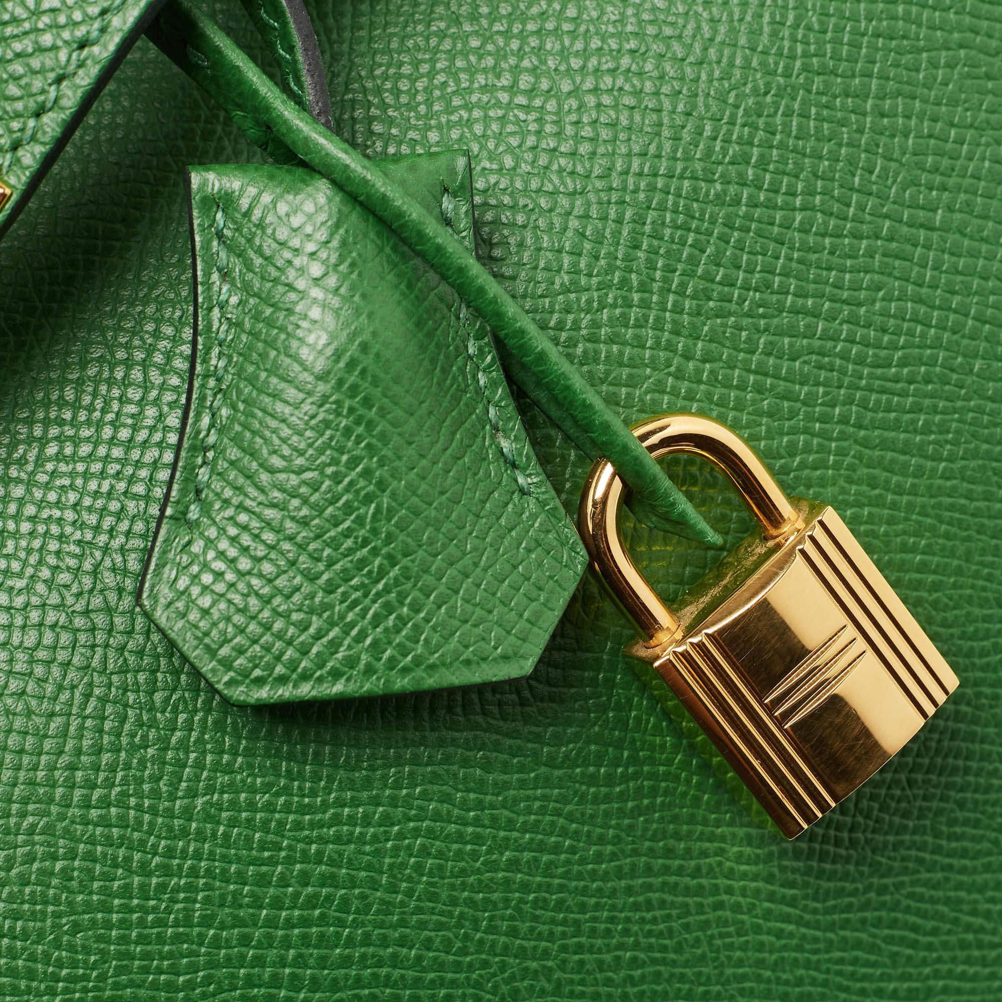 Hermes Vert Bengal Epsom Leather Gold Finish Birkin 35 Bag 1