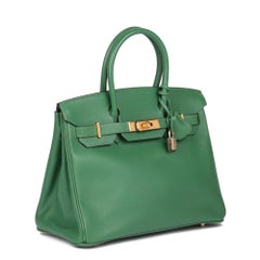 HERMÈS Vert Bengale Courchevel Leather Vintage Birkin 30cm