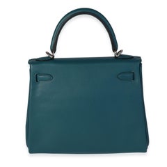 Hermès Vert Bosphore Swift Retourne Kelly 25 PHW