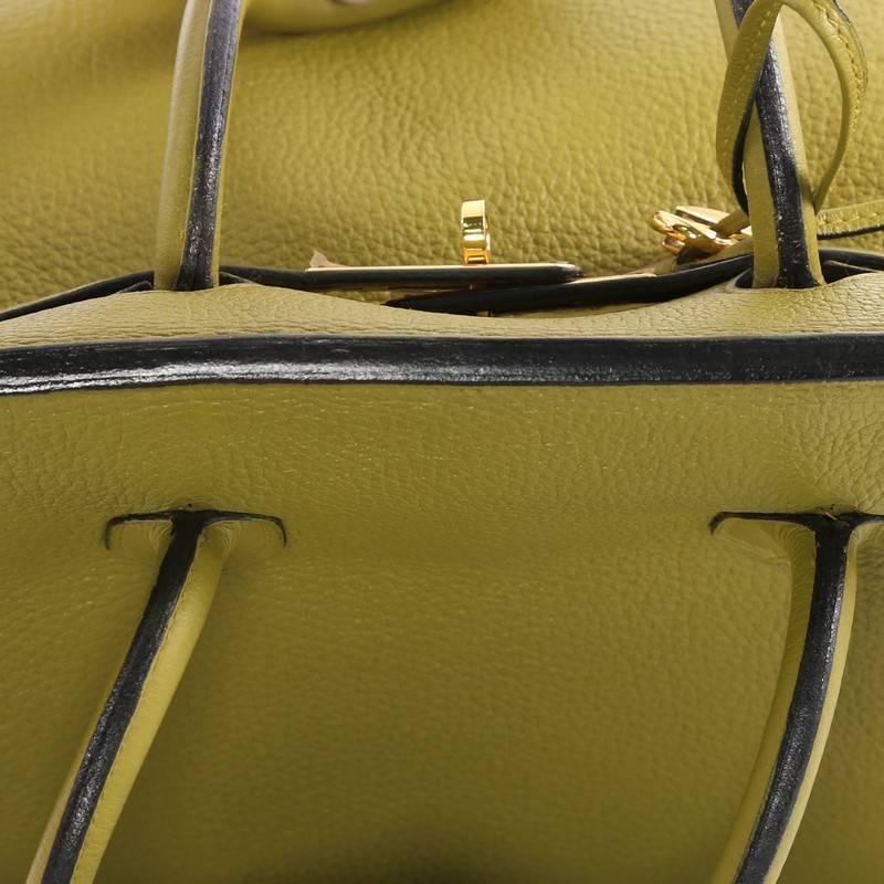 Hermes Vert Chartreuse Green Clemence with Gold Hardware 35 Birkin Handbag  2