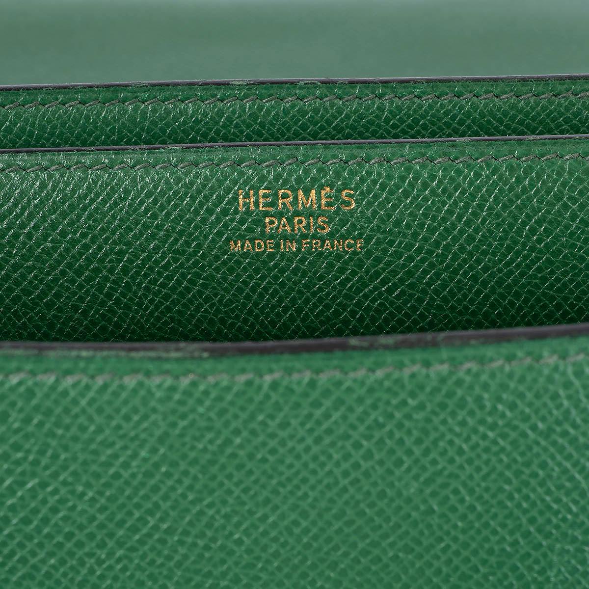 HERMES Vert Claire green Courchevel leather SAC A DEPECHES 2-38 Briefcase Bag For Sale 3