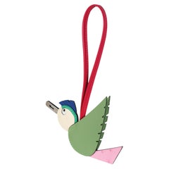 Hermès Vert Criquet Bubblegum Naturel Bleu Epsom Ostrich Mysore Birdy Charm