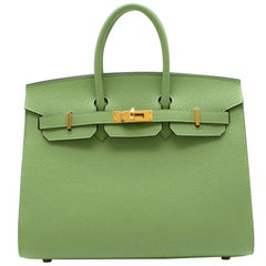 Hermes Vert Criquet Epsom Leather Birkin 25 GHW - Y 2020 