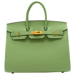 Hermes Vert Criquet Epsom Leather Birkin 25 GHW - Y 2020 