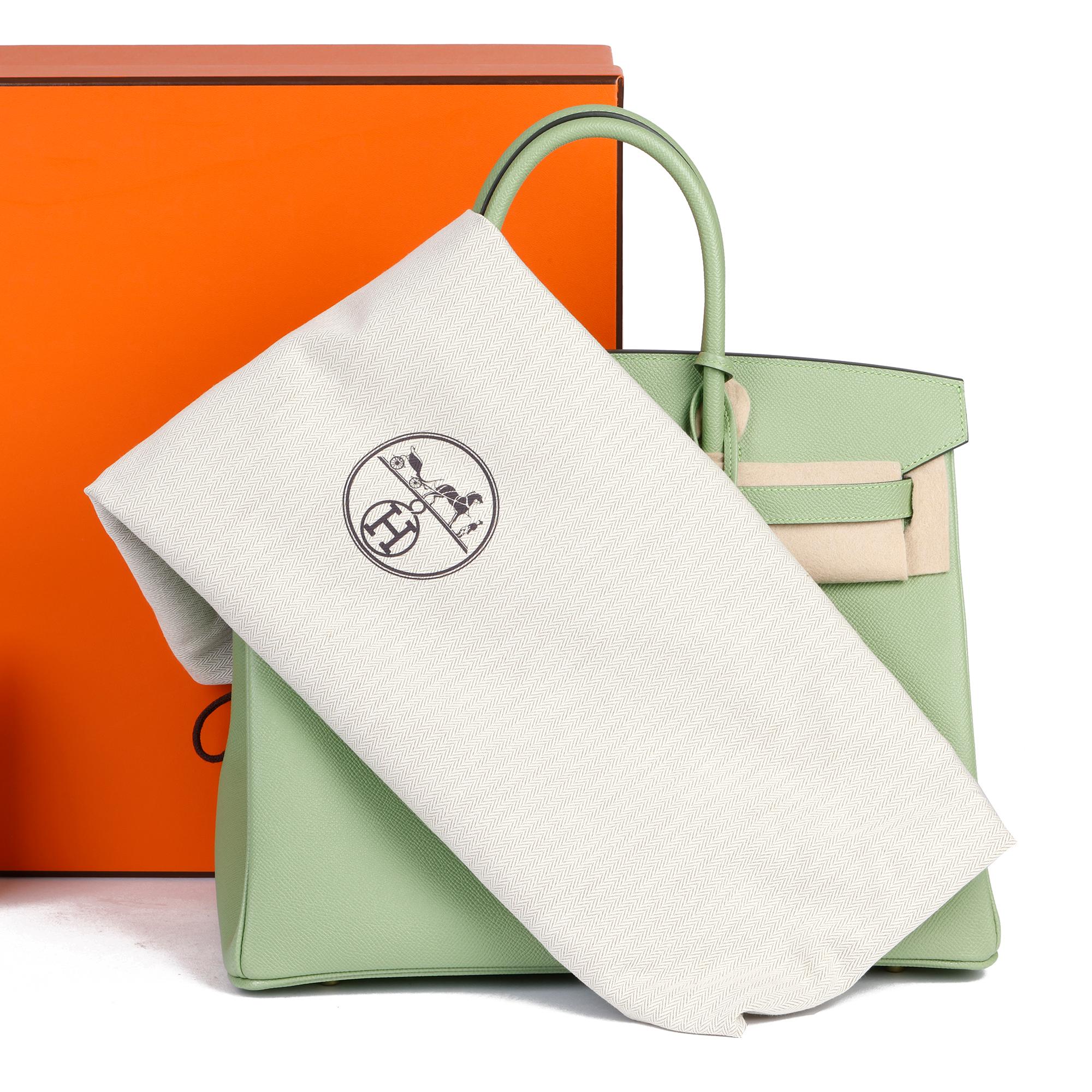 Hermès Vert Criquet Epsom Leather Birkin 35cm 6