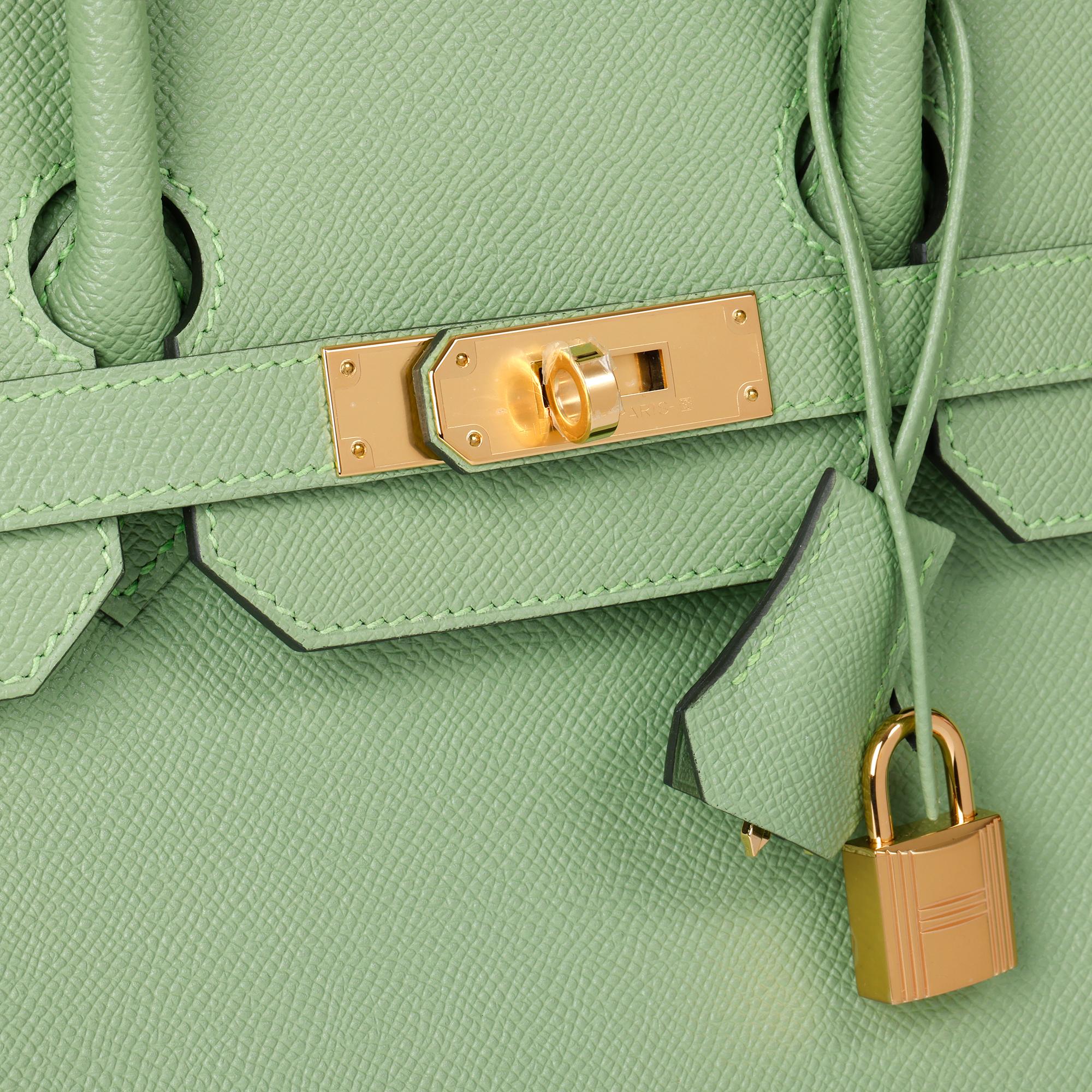 Hermès Vert Criquet Epsom Leather Birkin 35cm  In New Condition In Bishop's Stortford, Hertfordshire