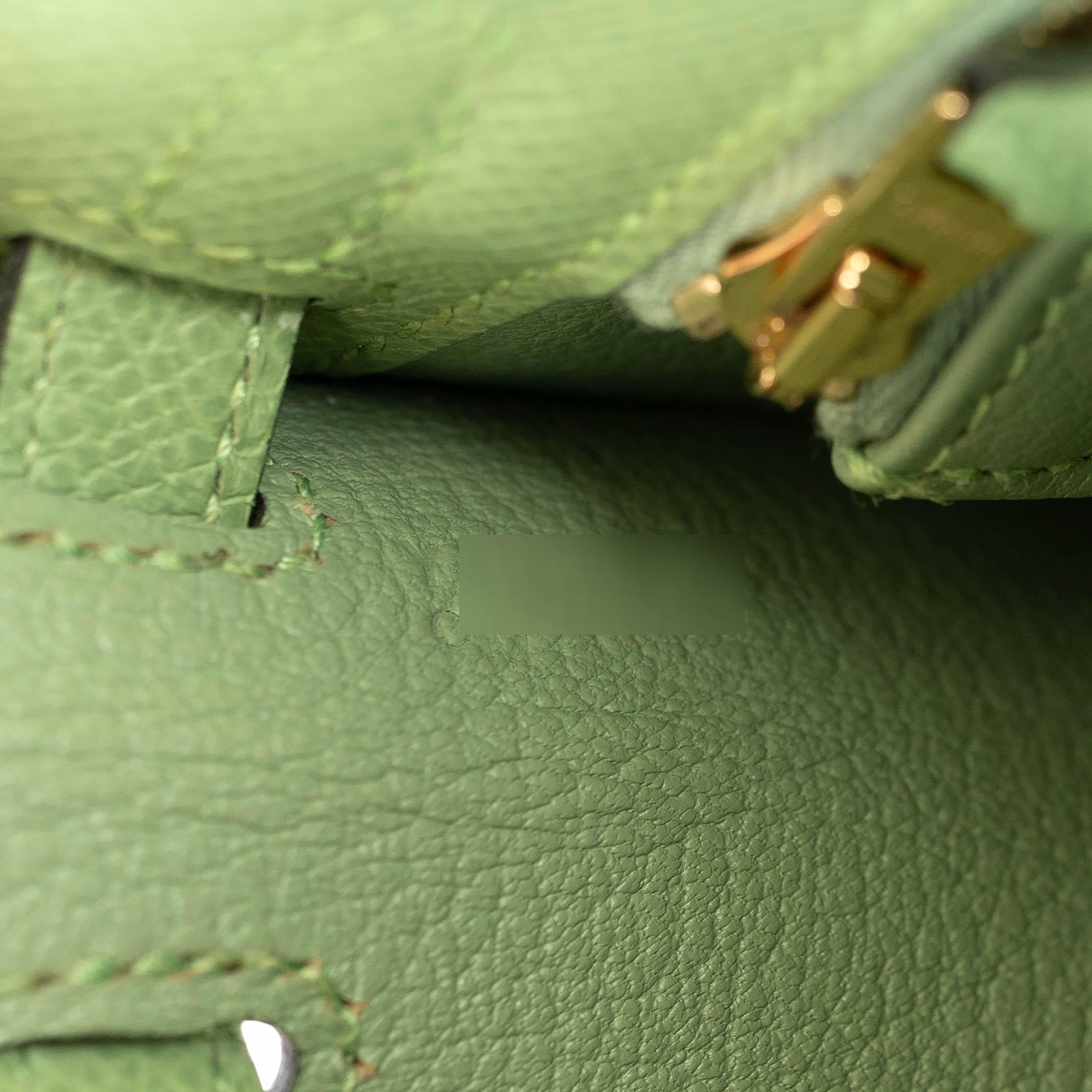 HERMES Vert Criquet Epsom leather KELLY 25 SELLIER Bag Ghw For Sale 2