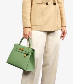 Hermès Vert Criquet Epsom Leather Kelly 28cm Sellier