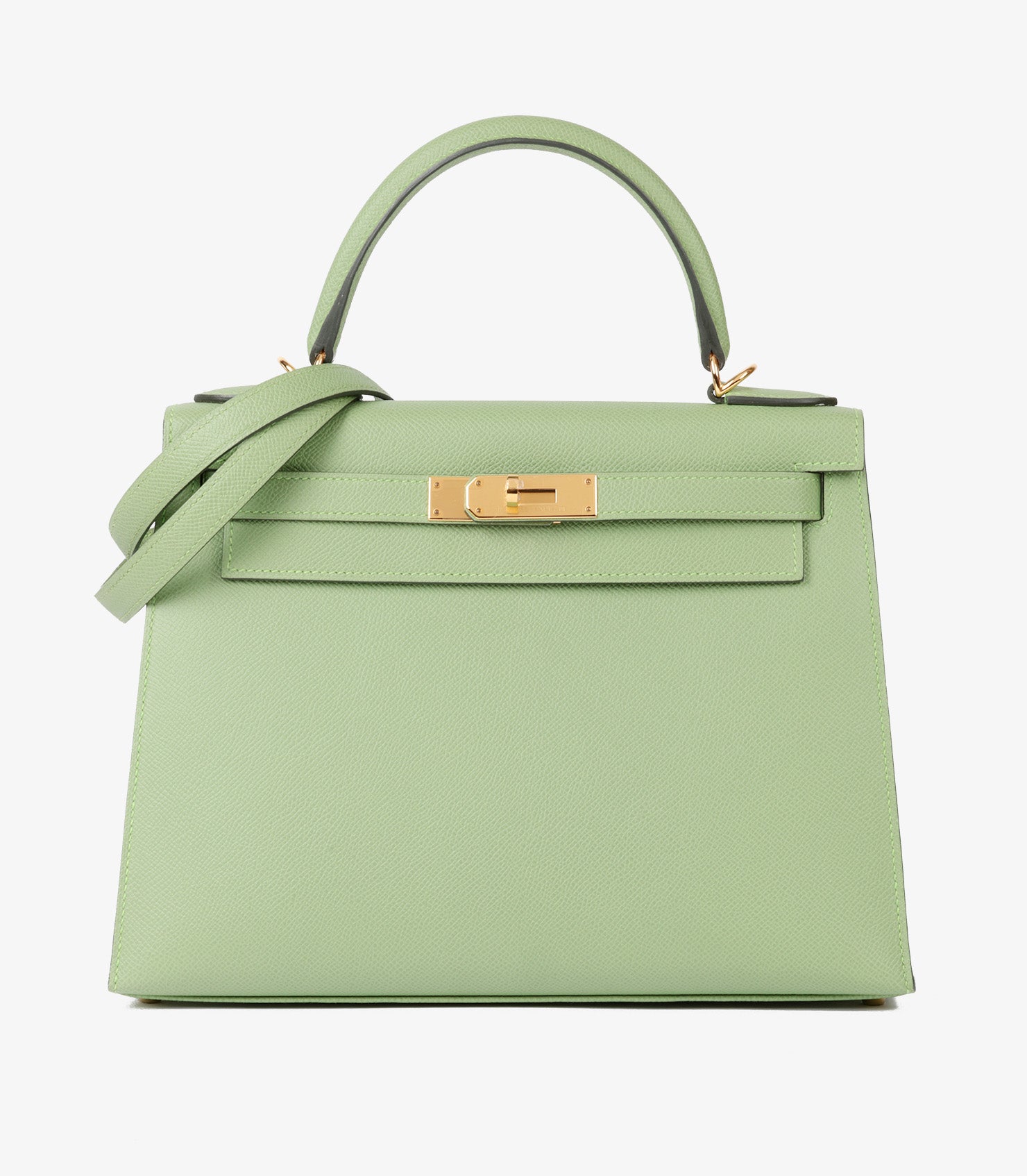 Hermès Vert Criquet Epsom Pelle Kelly 28cm Sellier
