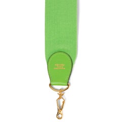 HERMES Vert Cru Gulliver leather & canvas SANGLE KELLY 50mm Bag Strap