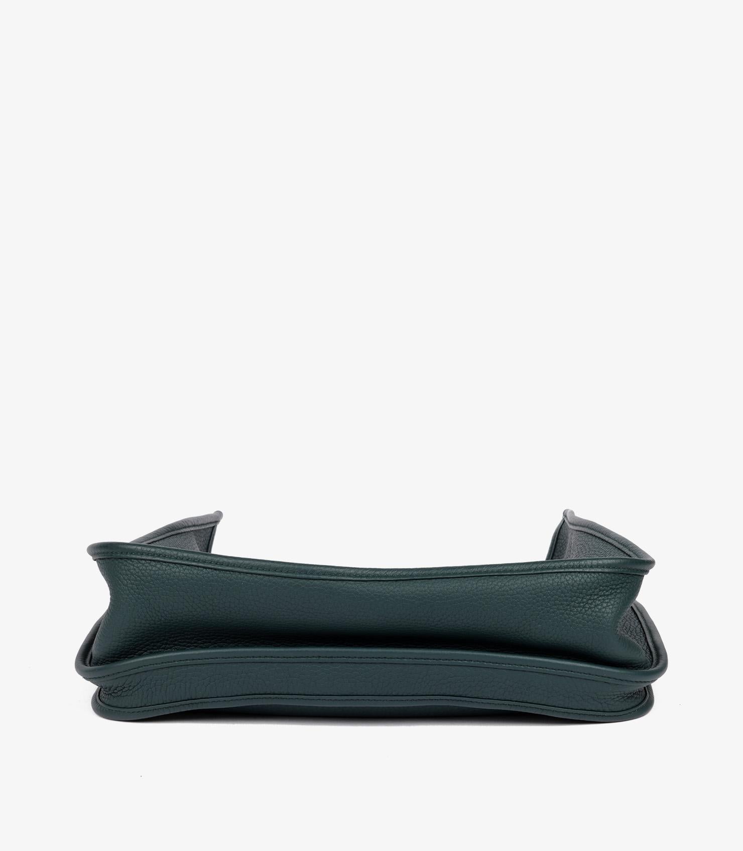 Hermès Vert Cyphress Clemence Leather Evelyne 33 en vente 2