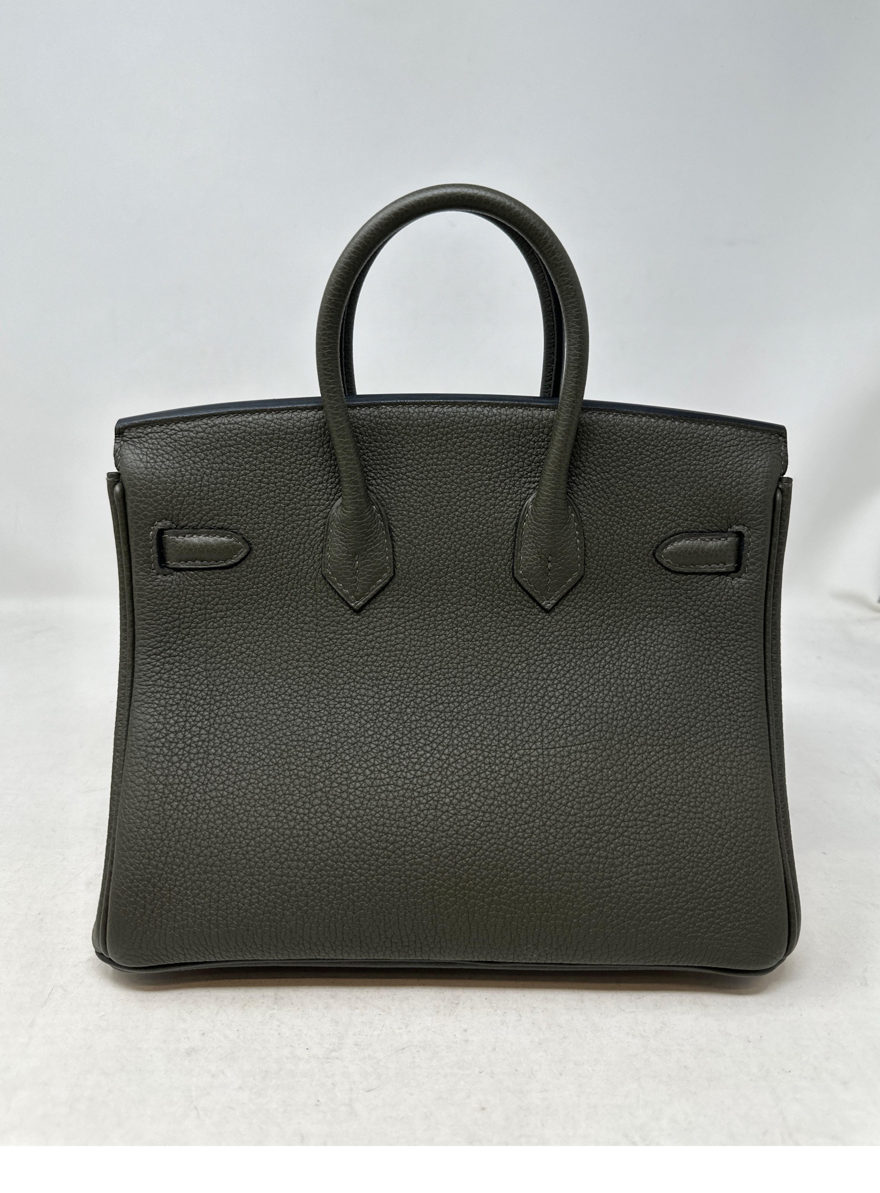 Hermes Vert De Gris Birkin 25 Bag For Sale 11