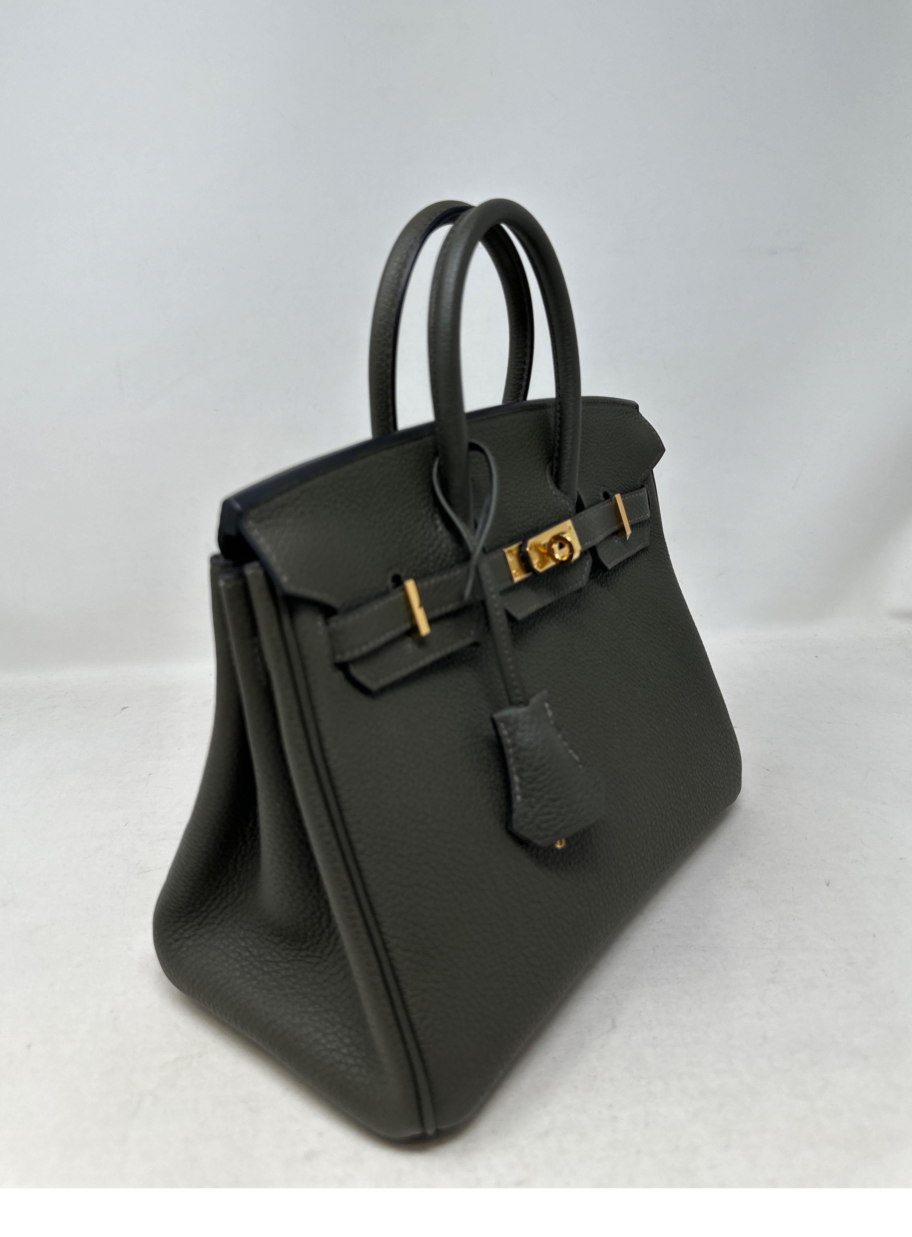 Hermes Vert De Gris Birkin 25 Bag  For Sale 13