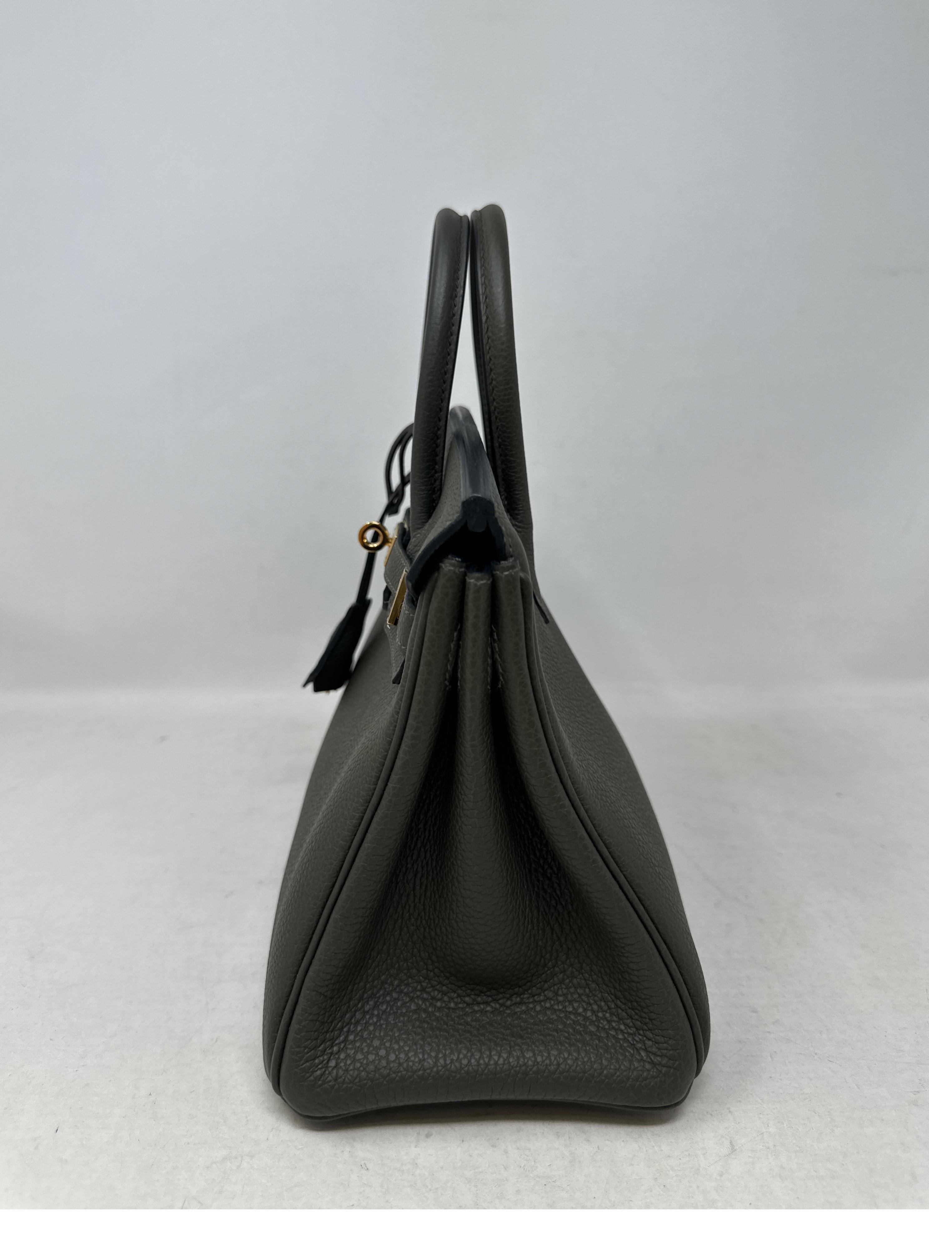 Hermes Vert De Gris Birkin 25 Bag  For Sale 15