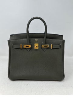 Hermes Vert De Gris Birkin 25 Bag
