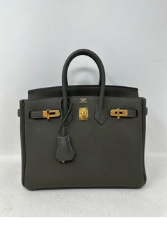 Hermes Vert De Gris Birkin 25 Bag