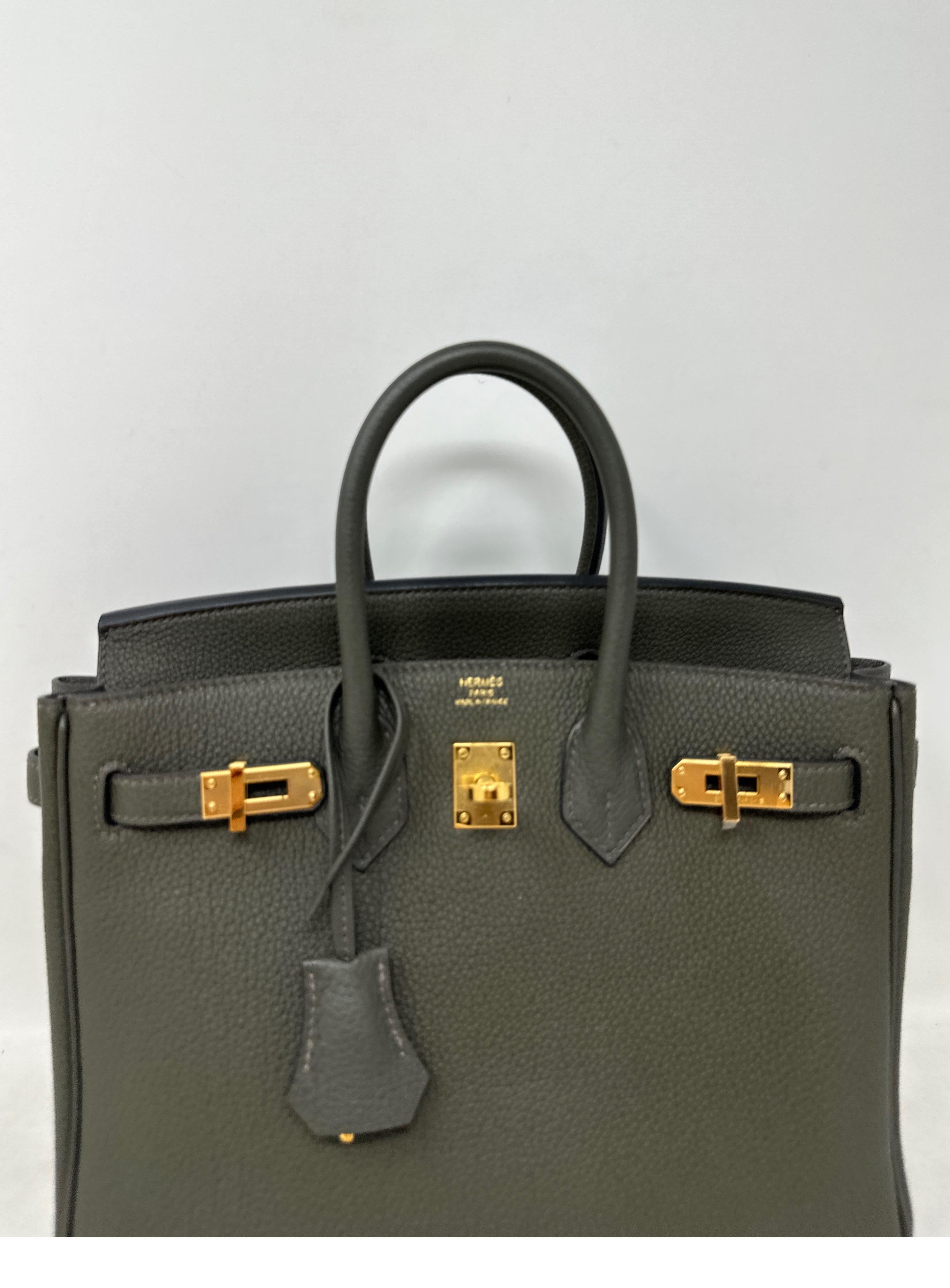 Hermes Vert De Gris Birkin 25 Bag  In New Condition For Sale In Athens, GA